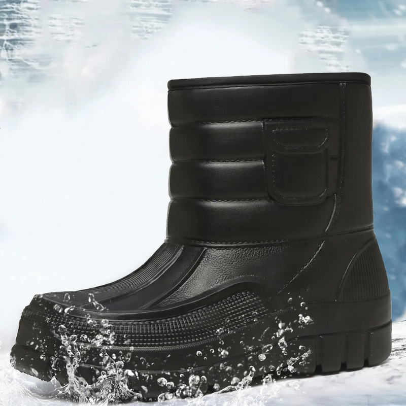 Herren-Winterstiefel, gefüttert, rutschfest, mittelhoher Schaft