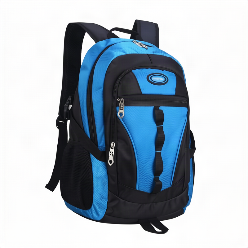 Student backpack, polyester, striped pattern