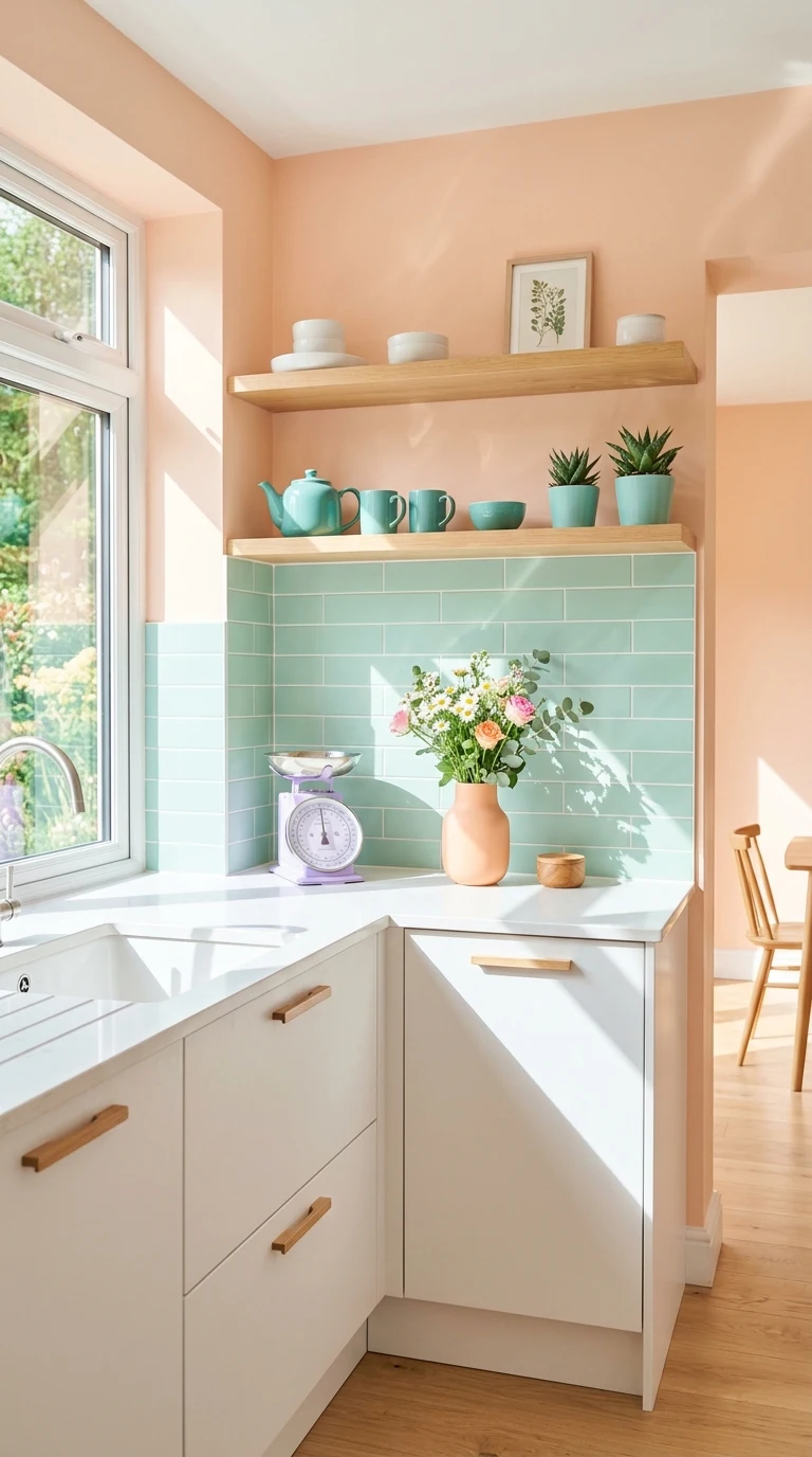 Minimalist Kitchen Interior with Pastel Colors and Scandinavian Design - Free 4K mobile Wallpaper
