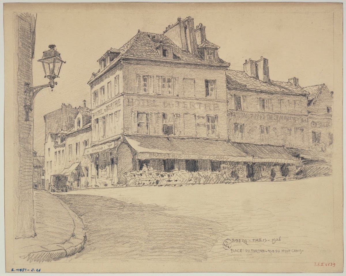 Place du Tertre et la rue du Mont Cenis Montmartre 1926