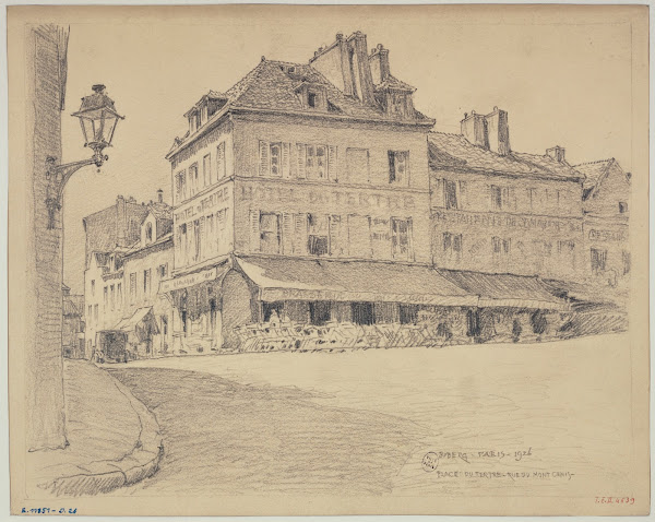 Place du Tertre et la rue du Mont Cenis Montmartre 1926