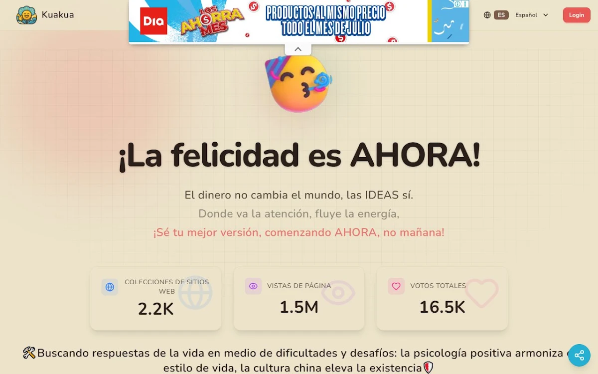 Captura de Kuakua - Psychology & AI Tools for Well-Being