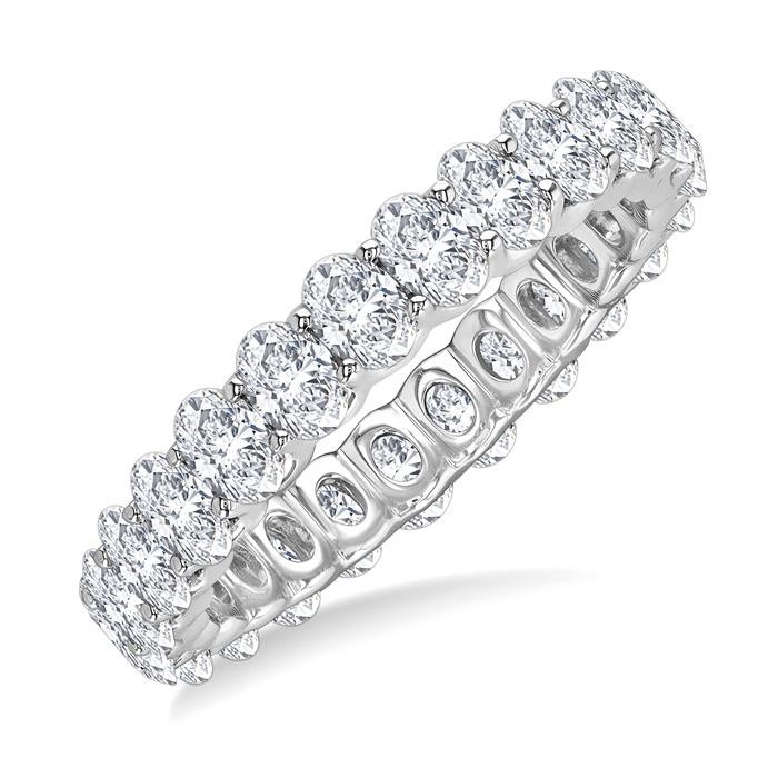 Oval Shape North-South Eternity Diamond Wedding Band
