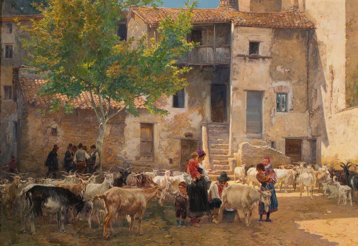 Milking time in Antícoli Corrado 1922
