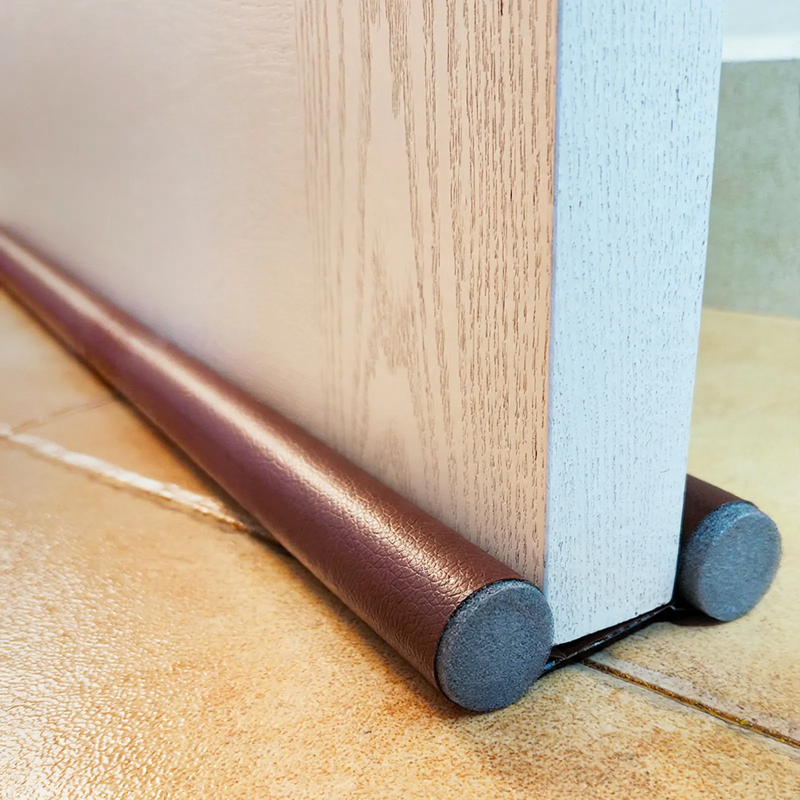 Door bottom seal made of foam or leather imitation