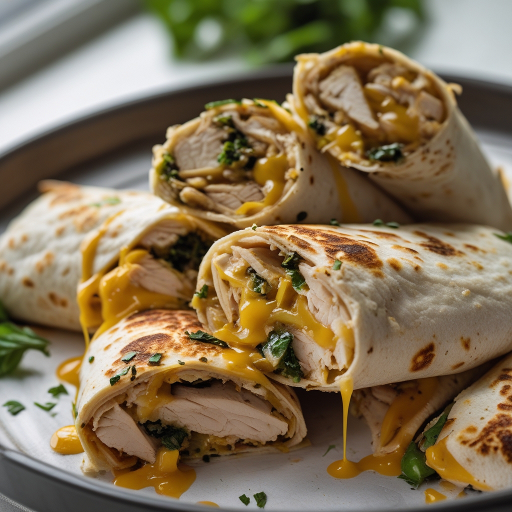 Low Carb Cheesy Garlic Chicken Wraps - Easy Homemade Dinner Recipe finished