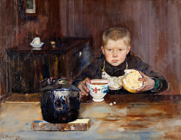 Errand Boy Drinking Coffee 1885