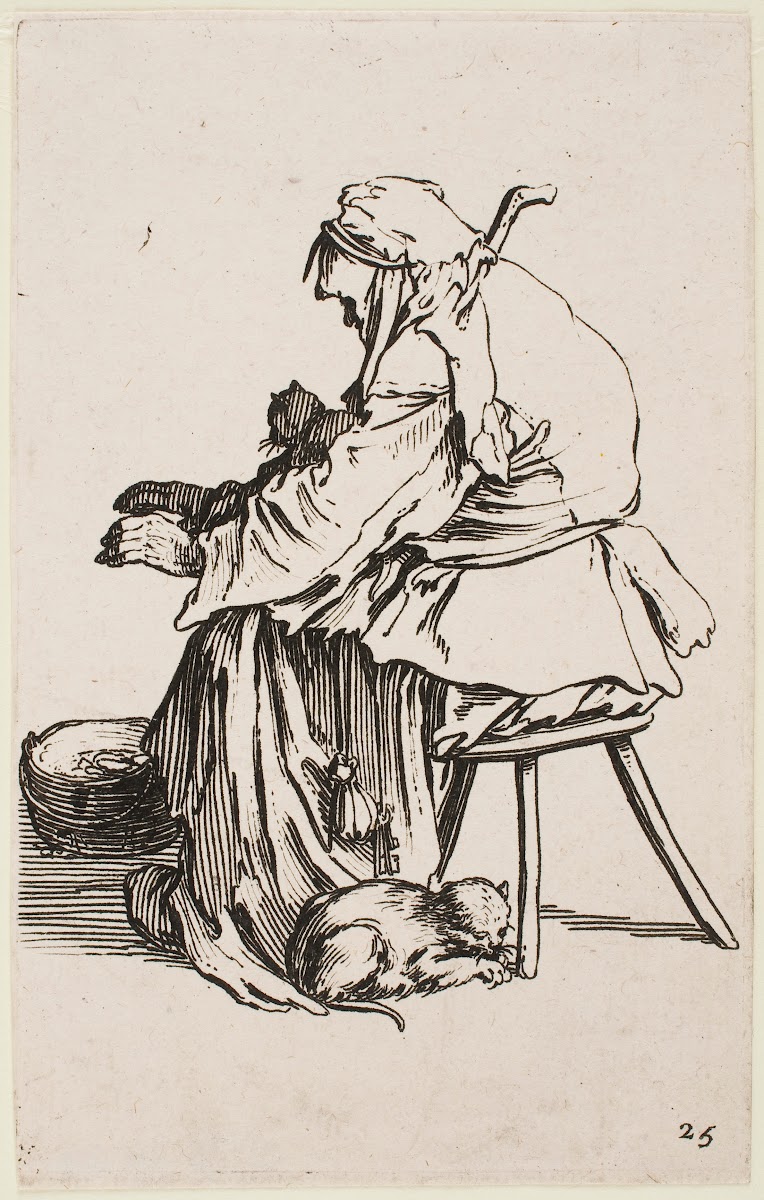 Old Lady with Cats 1622