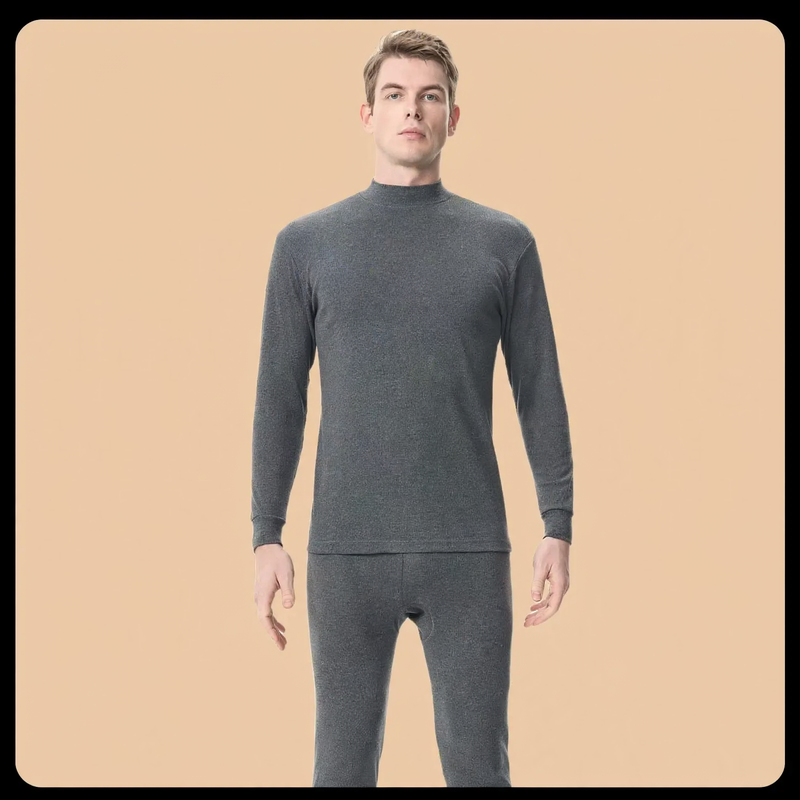 Cotton thermal underwear set for men, 100% cotton