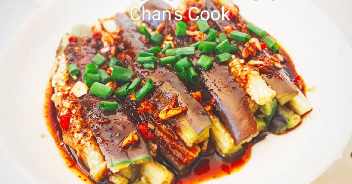 Cà tím luộc sốt tương chay