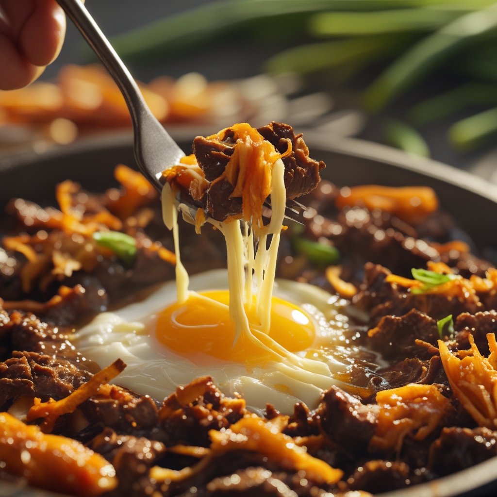 Final High-Protein Korean Bulgogi Beef & Egg Bake with Crispy Kimchi