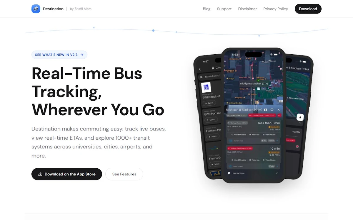 Captura de Destination App