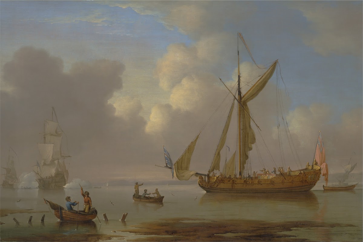 Royal Yacht Becalmed at Anchor