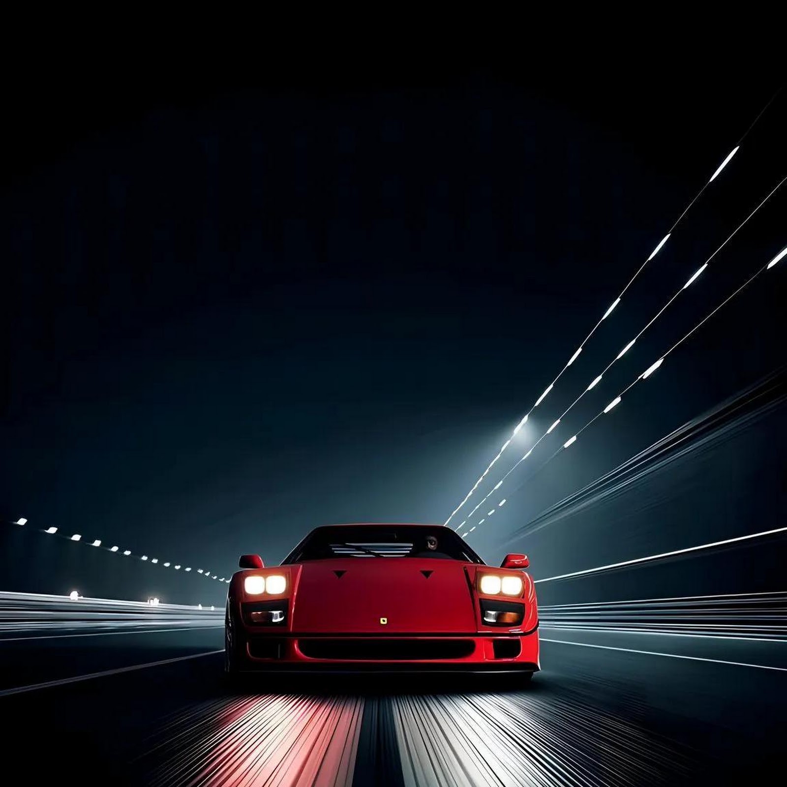 Download Ferrari F40 Speeding At Night Full HD iPhone