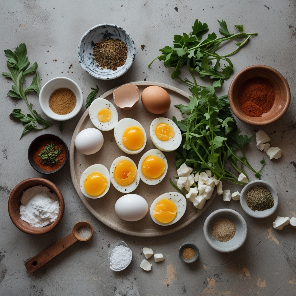 Ingredients for Baked Feta Eggs Recipe – Easy Homemade Breakfast & Brunch Delight