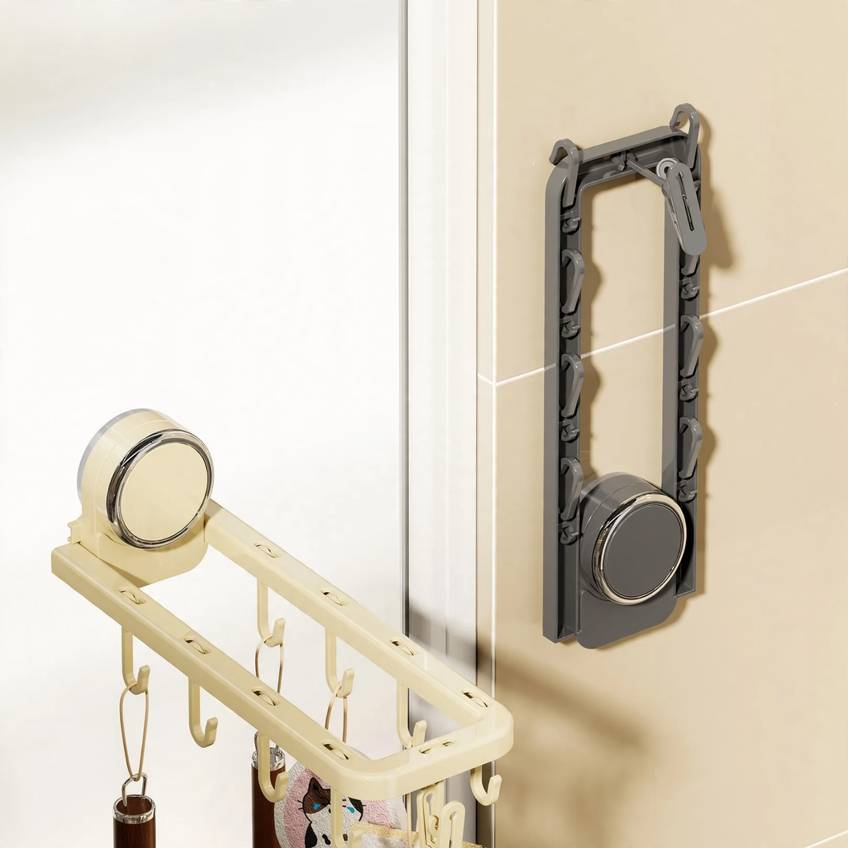 Cloth holder, plastic, suction cup, foldable, kitchen
