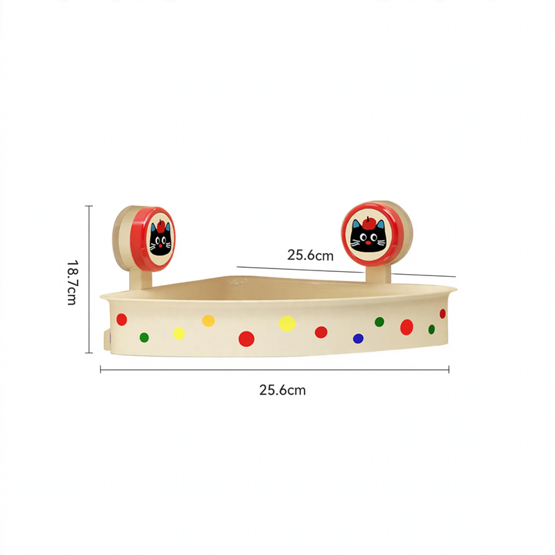 Triangle shelf with suction cup, wall-mounted