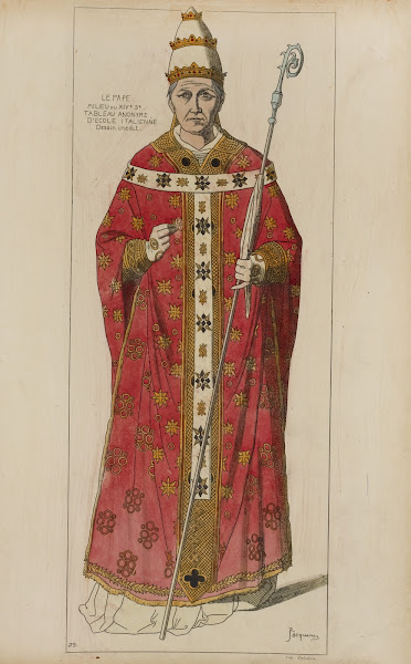 Le pape milieu du XIVe siècle tableau anonyme decole Italienne dessin inédit 186