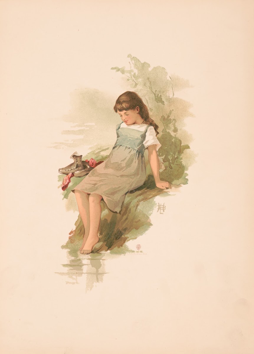 Study Girl seated on a mossy bank 1886