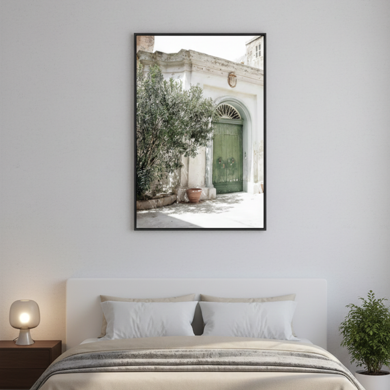 Rustic Green Door Wall Art – Premium Canvas Print  - Image 2
