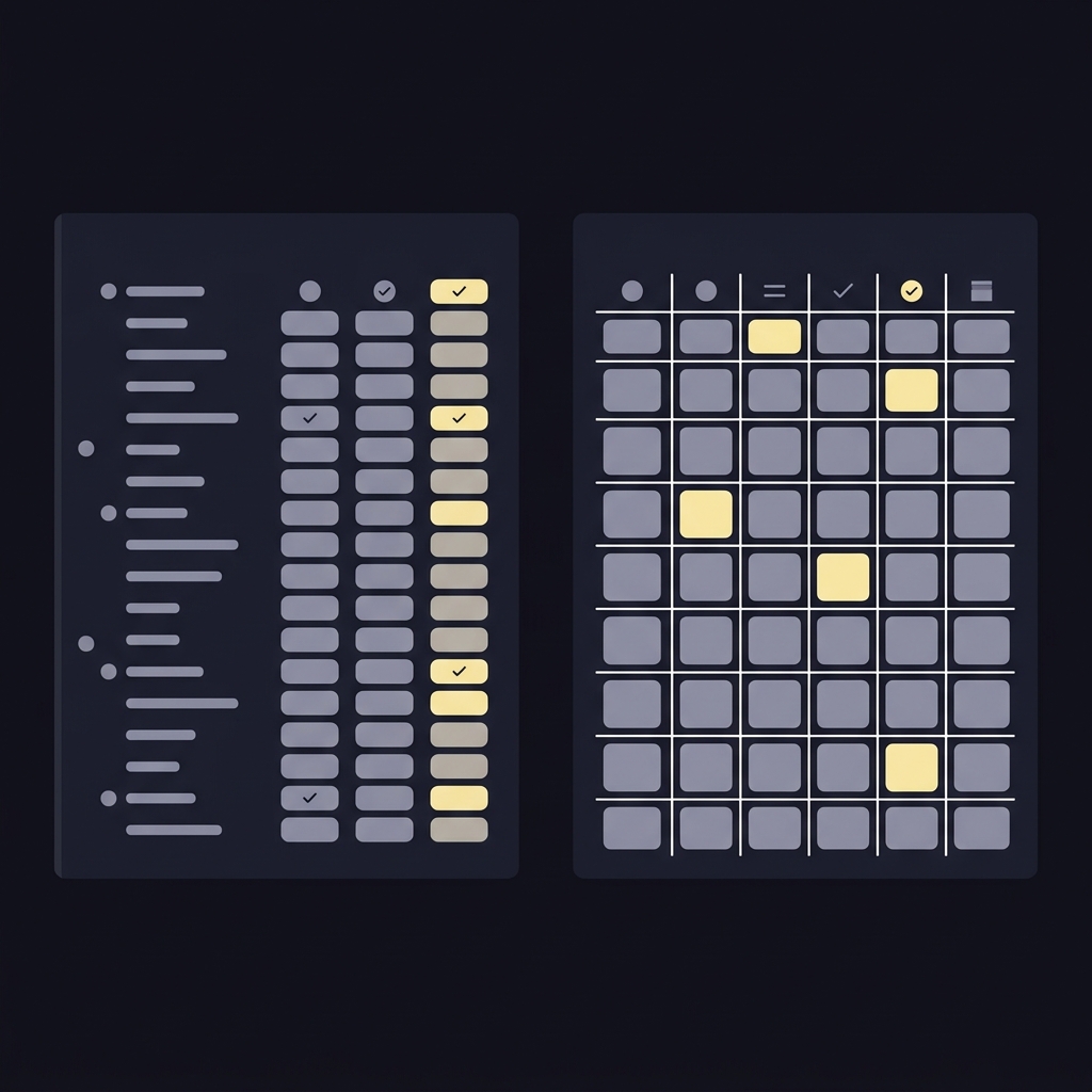 Minimal 2D vector trade log and notebook showing priors market odds with geometric markers and bars emphasizing disciplined record keeping Why Narrative-Based Props Can Be Mispriced