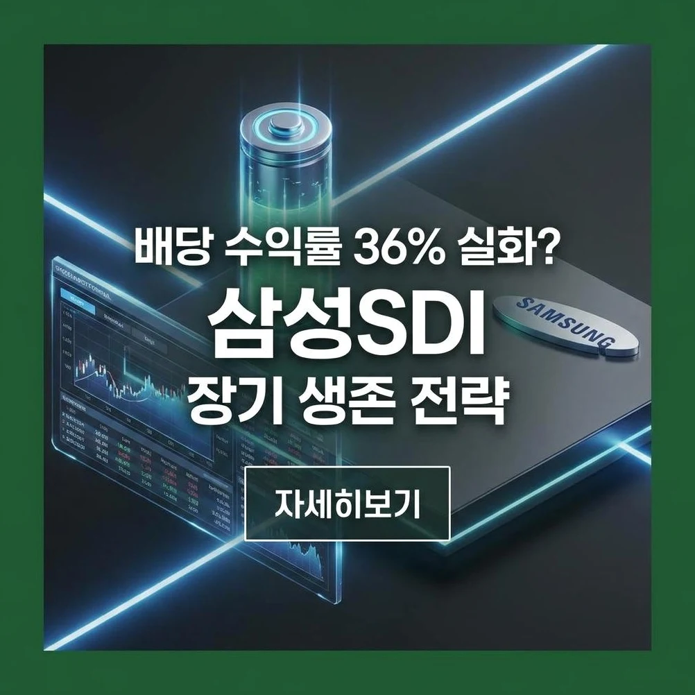 36% 역대급 배당의 유혹? 삼성SDI, 목표주가 하락 경고 속 '가치 투자'의 정석