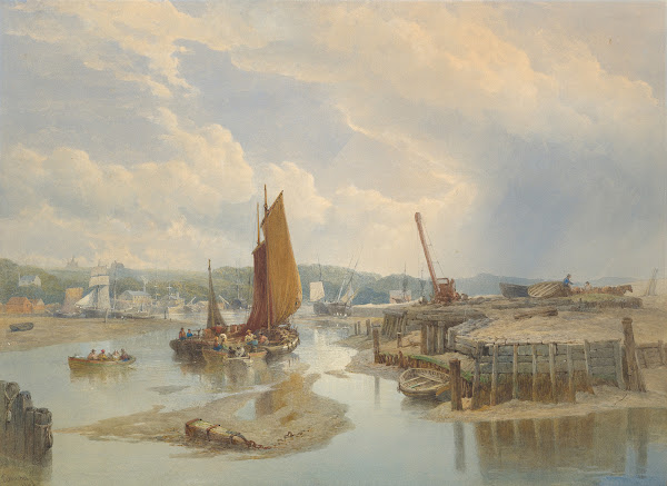 A Town on an Estuary at Low Tide 1868