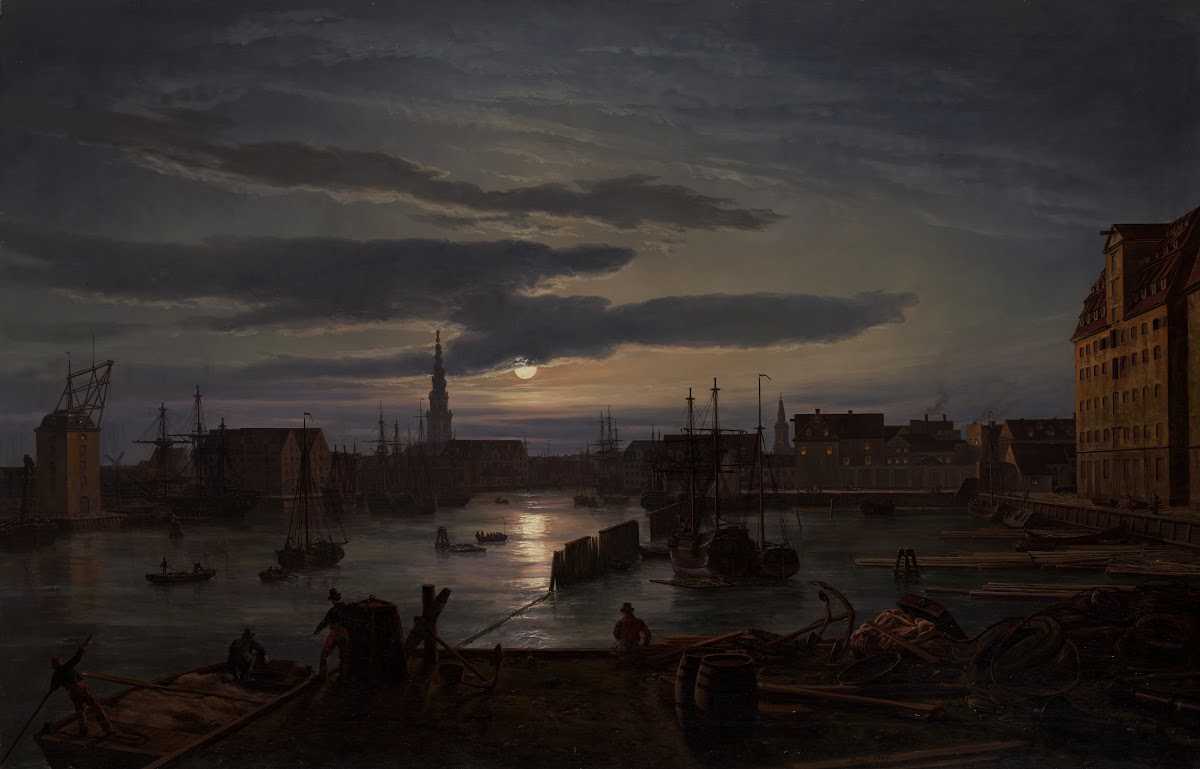 Copenhagen Harbor by Moonlight 1846