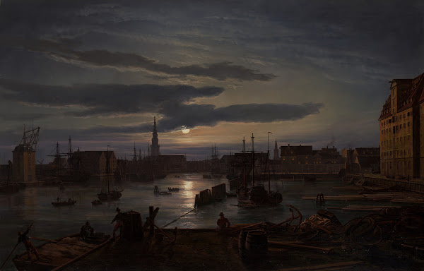 Copenhagen Harbor by Moonlight 1846