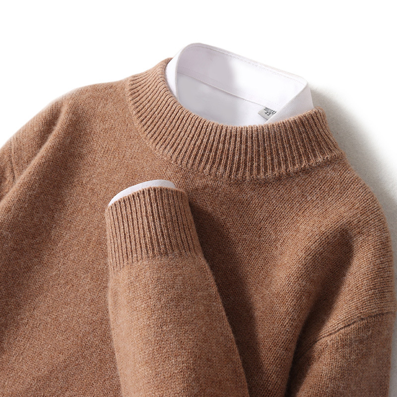 Herren-Wollpullover, Stehkragen, Business-Stil