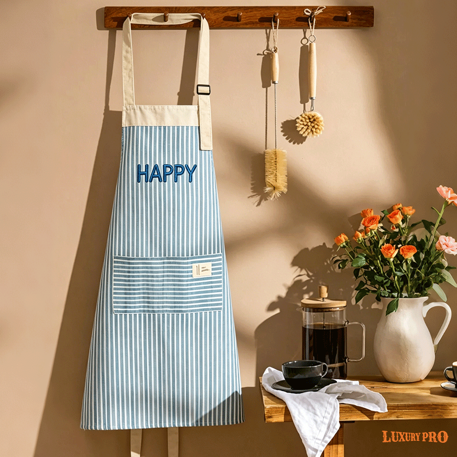 Hand Embroidered Striped Apron