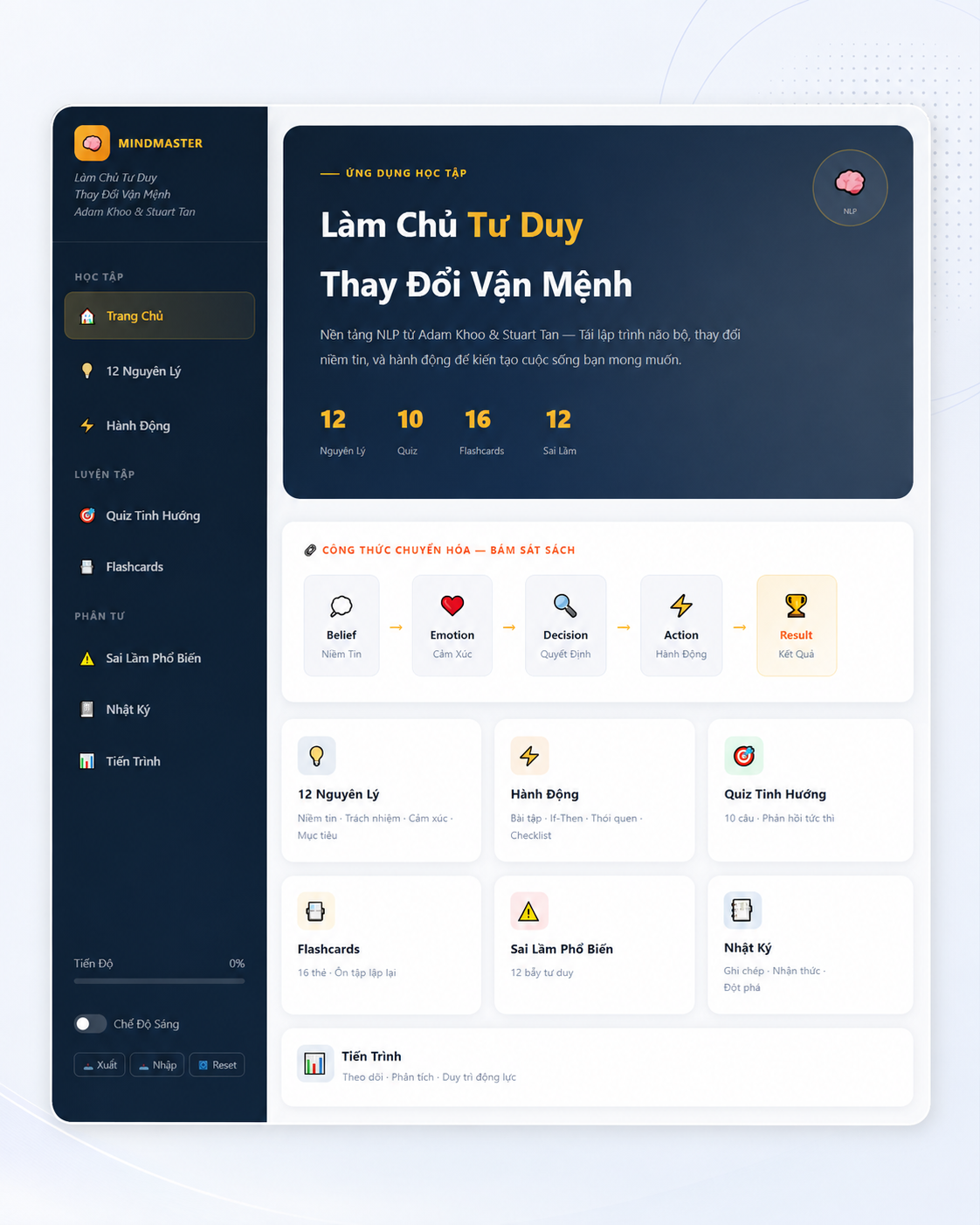 App LÀM CHỦ TƯ DUY – BIẾN KIẾN THỨC THÀNH HÀNH ĐỘNG