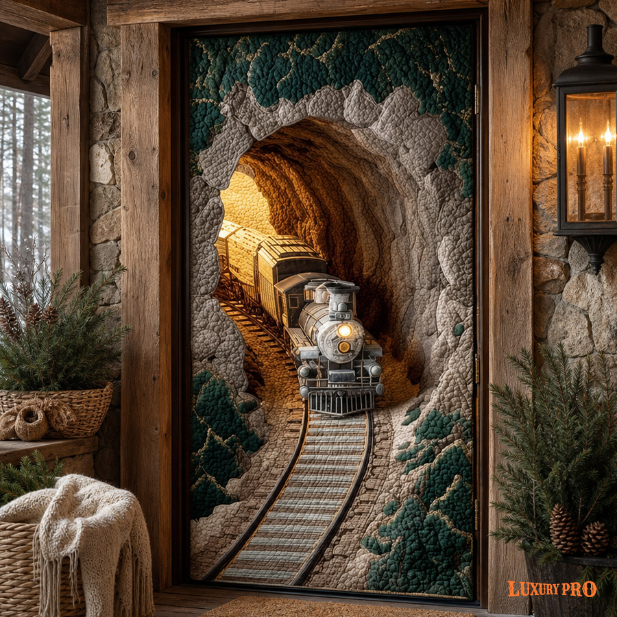 Free‑Motion Quilted Door Curtain