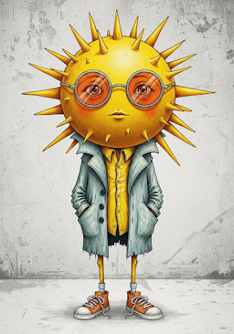 Whimsical Sun Character