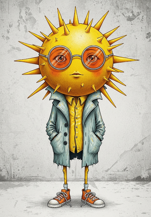 Whimsical Sun Character