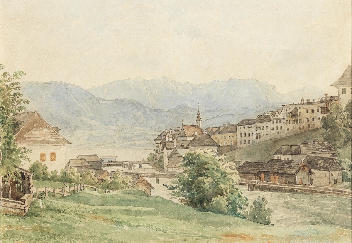 Blick auf Gmunden 1872