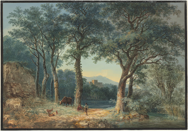 A Wooded Lakeside With An Italianate Villa 1796