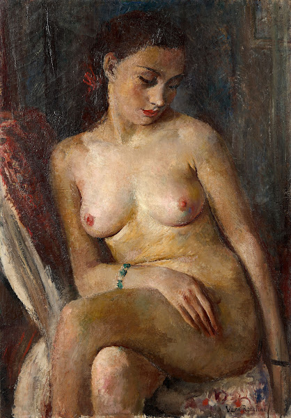 Le modèle nu au bracelet vert ca 1930