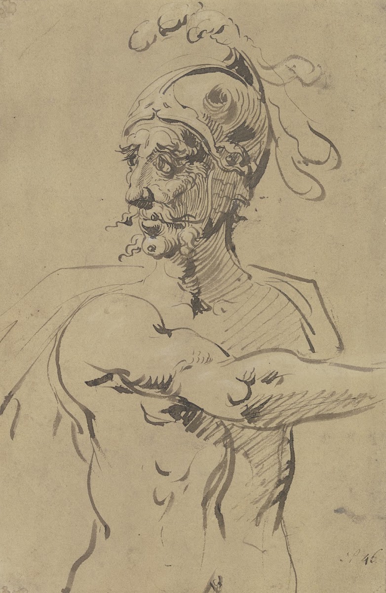 Warrior in half figure