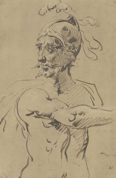 Warrior in half figure