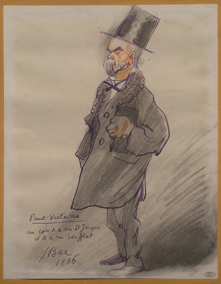 Paul Verlaine au coin de la rue St Jacques et de la rue Soufflot 1886