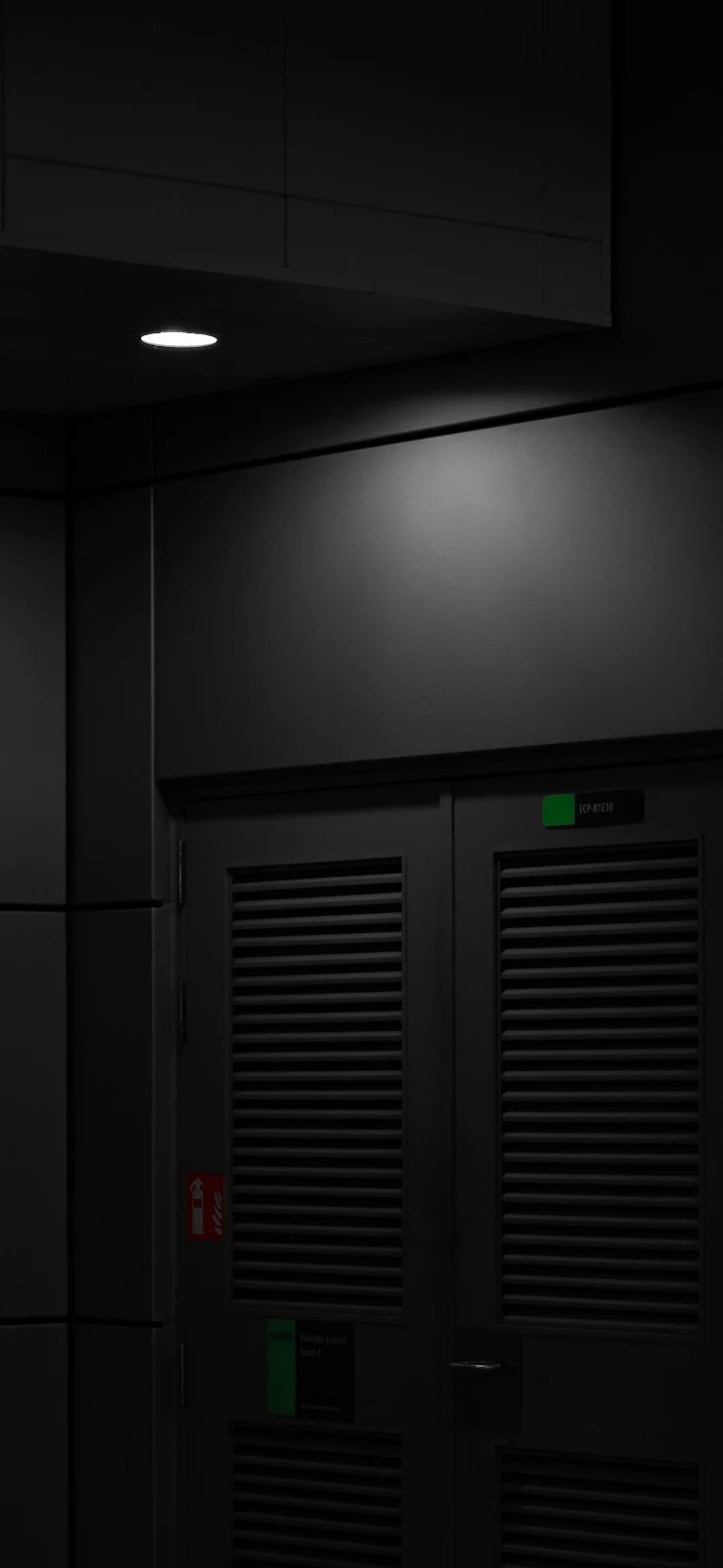 Dramatic Lighting On Black Louvers - High Contrast Minimalist 2K iPhone Wallpaper (1440x3120)