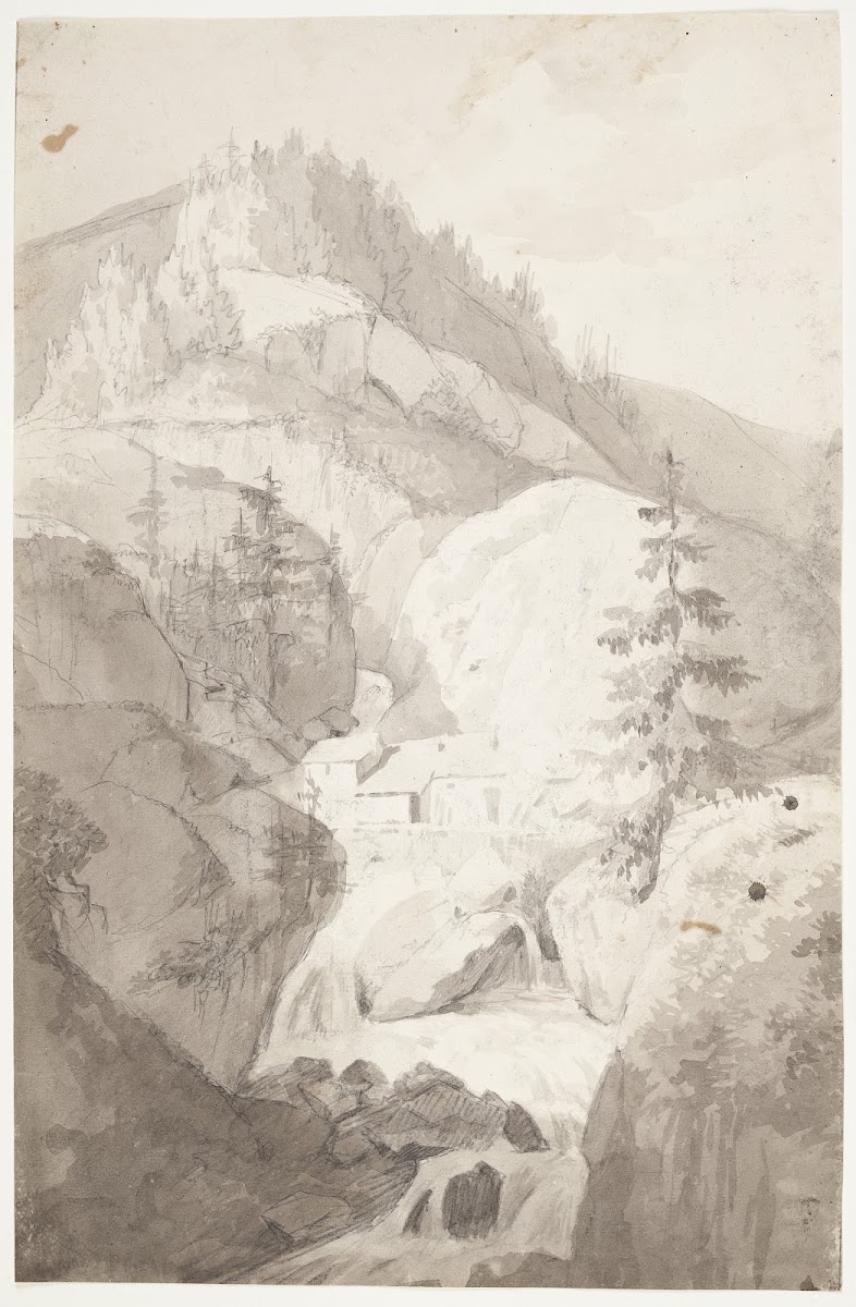 Et vandfald ved St Pierre dEntremont Grand St Bernard Schweiz 1801