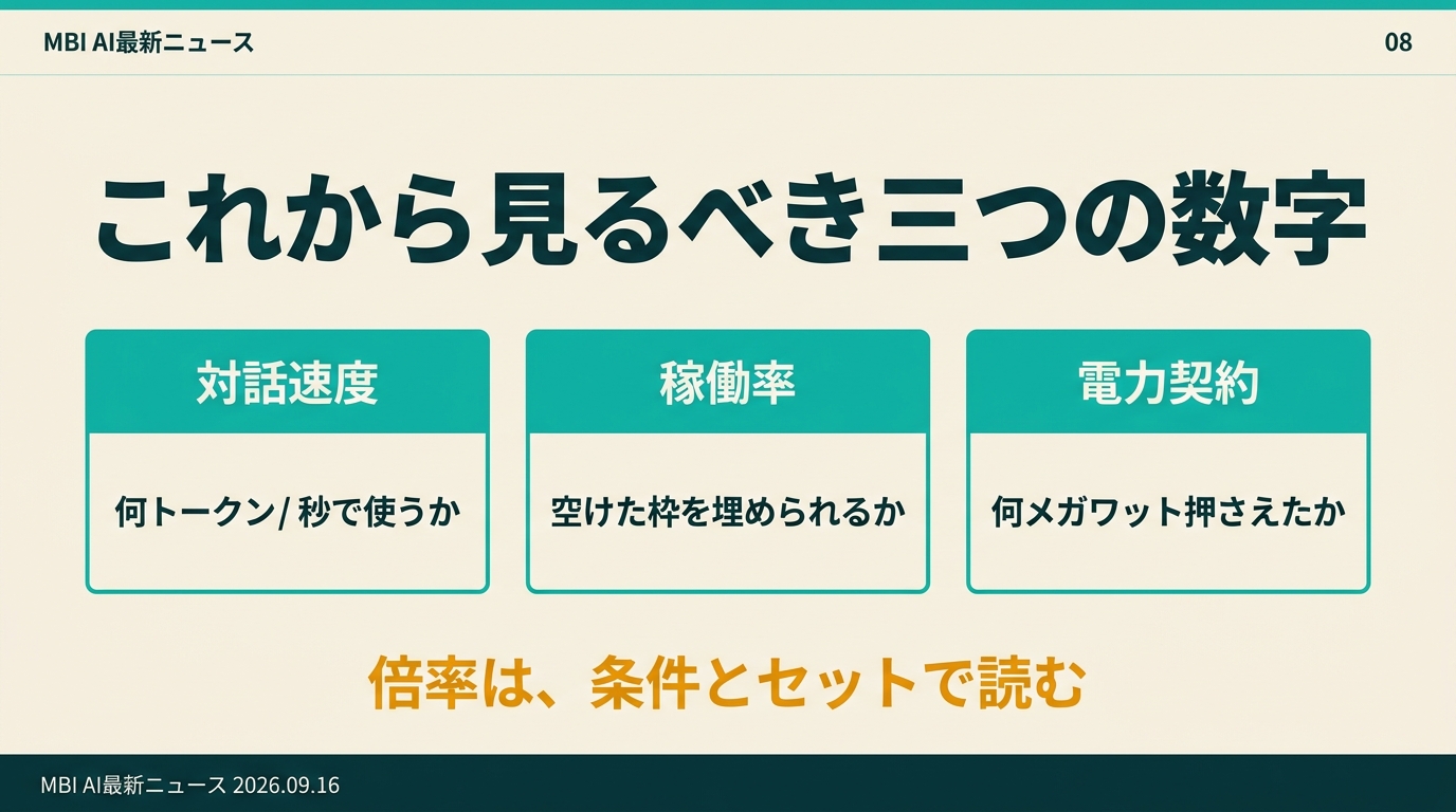 これから見るべき三つの数字 対話速度 稼働率 電力契約