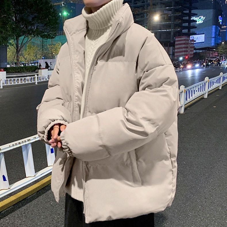 Insulated men's winter jacket with stand-up collar