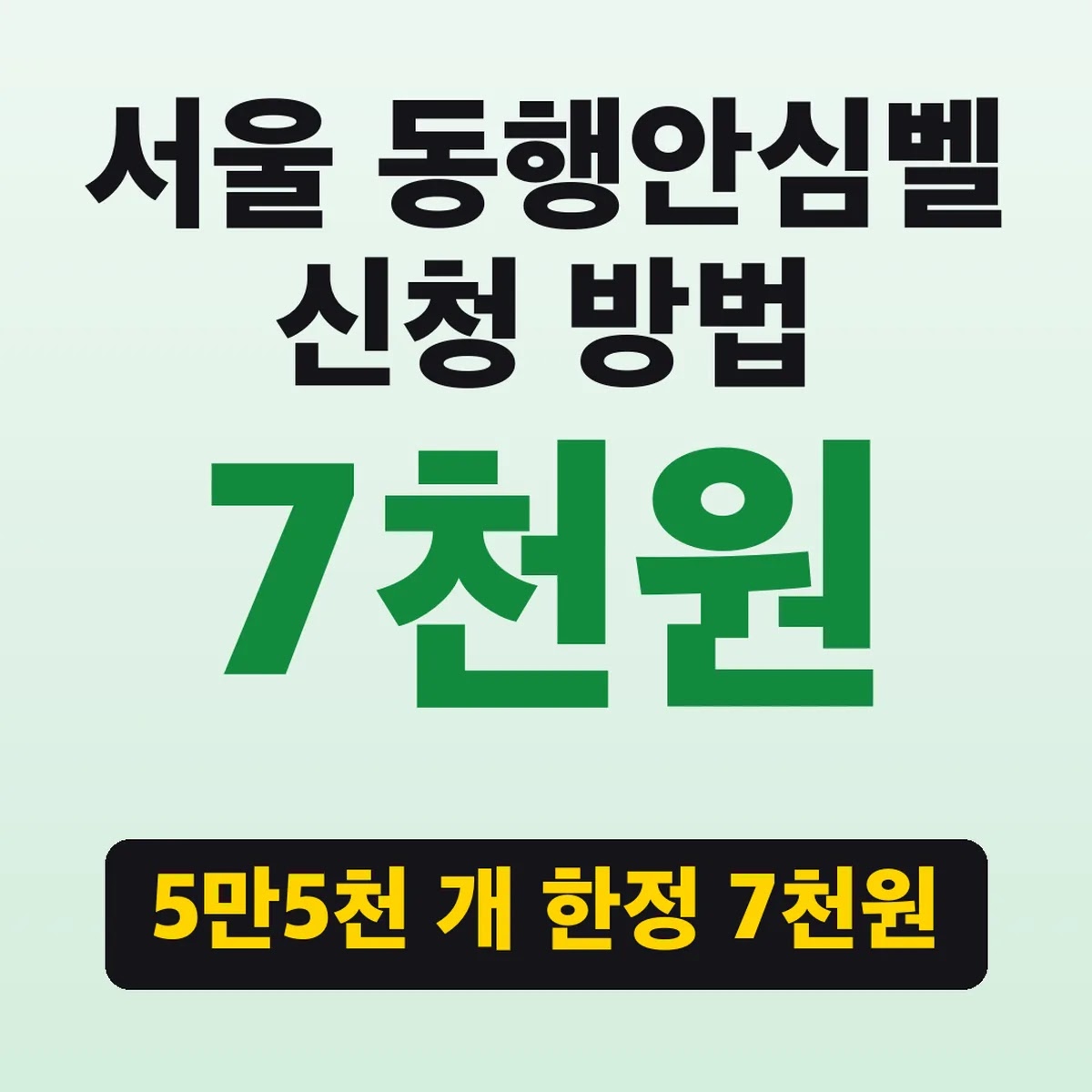 서울 동행안심벨 신청 방법, 5만5천 개 한정 7천원