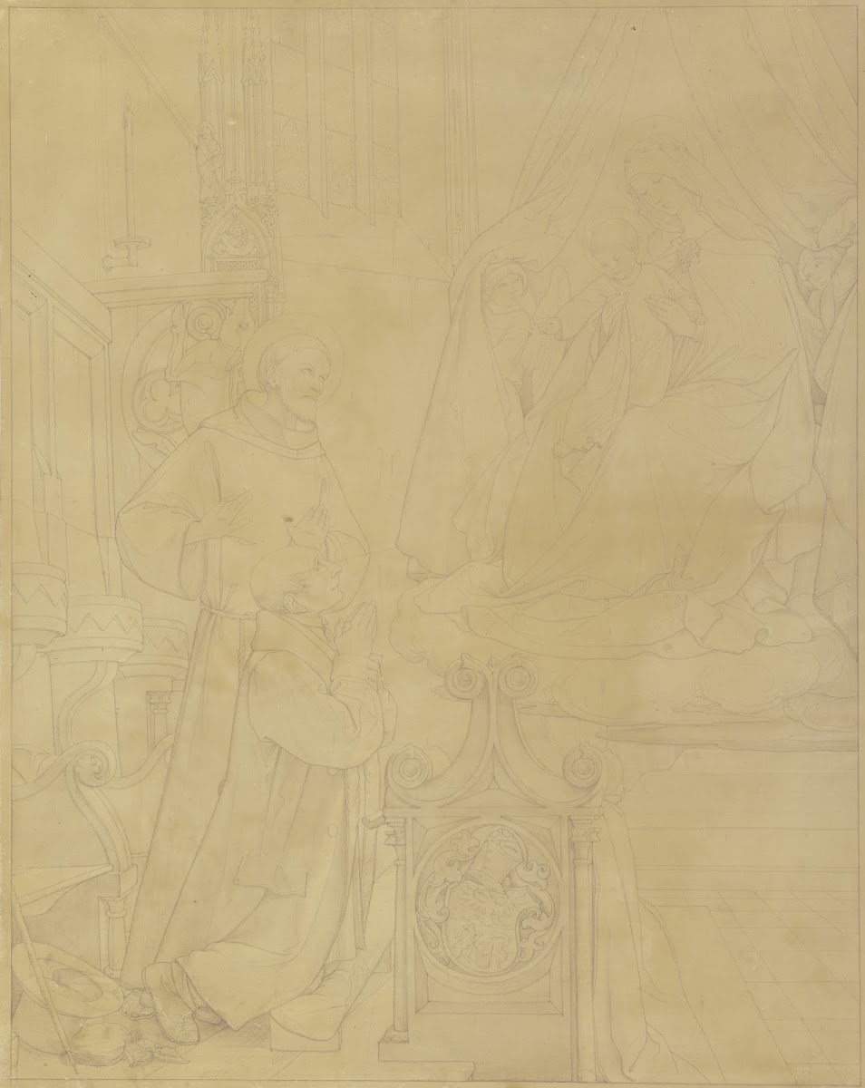 Franz Brentano mit dem Heiligen Franziskus in Verehrung vor der Madonna 1844