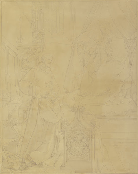 Franz Brentano mit dem Heiligen Franziskus in Verehrung vor der Madonna 1844