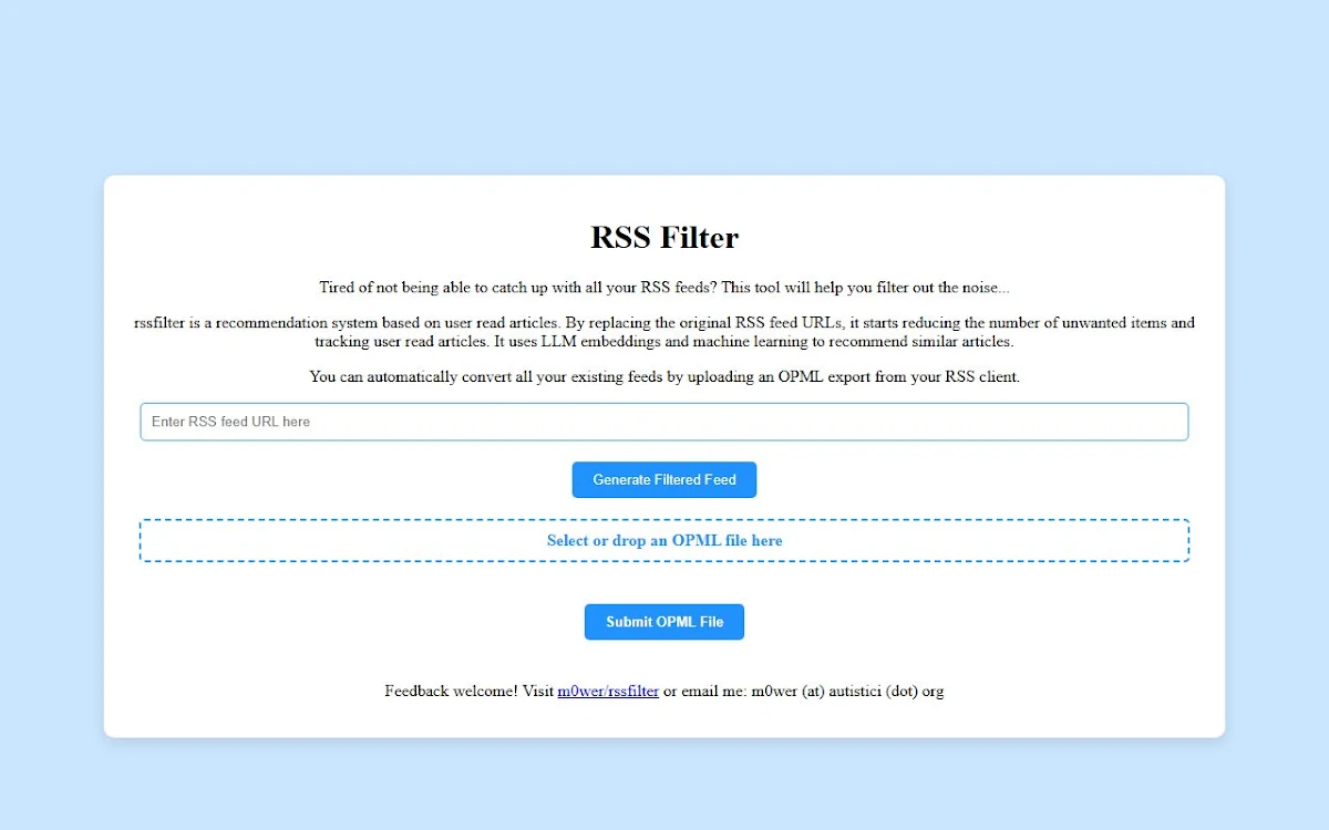 Captura de RSS filter