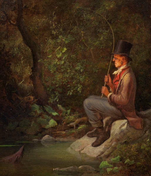 Der Angler am Waldbach 1844